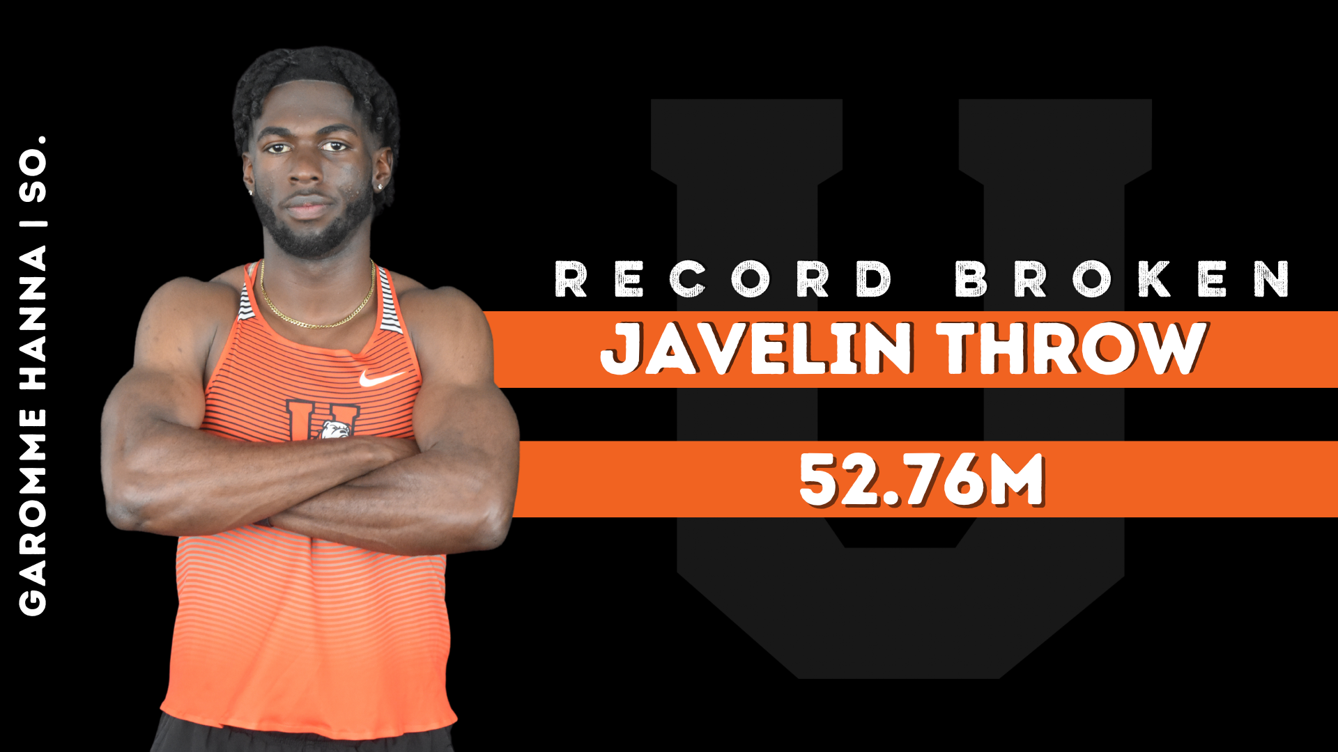 Garomme Hanna breaks javelin throw program record