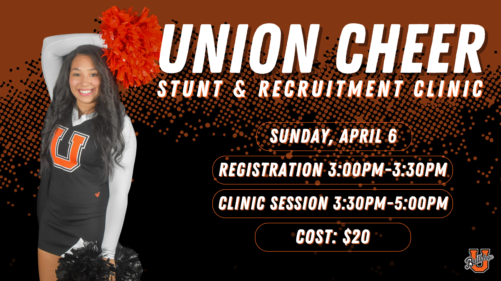 Union cheer to host stunt &amp; recruitment clinic on April 6